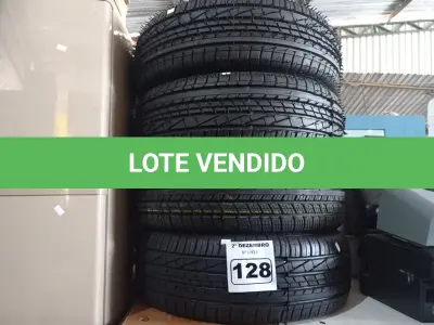 LOTE 128 - 04 PNEUS REMOLD 195/60/15. (NO ESTADO) ATENÇÃO! FAZER A VISITAÇÃO ANTES DE ARREMATAR, NÃO SABEMOS SE FUNCIONA. LEILÃO NÃO TEM GARANTIA E NEM DEVOLUÇÃO, SUJEITO A POSSÍVEIS AVARIAS VISÍVEIS/OCULTAS E/OU AUSÊNCIA DE COMPONENTES.