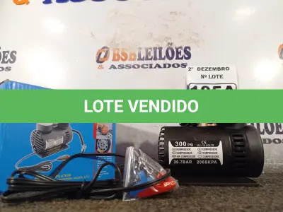 LOTE 105 - 01 COMPRESSOR DE AR PORTÁTIL 12V. (NO ESTADO) ATENÇÃO! FAZER A VISITAÇÃO ANTES DE ARREMATAR, NÃO SABEMOS SE FUNCIONA. LEILÃO NÃO TEM GARANTIA E NEM DEVOLUÇÃO, SUJEITO A POSSÍVEIS AVARIAS VISÍVEIS/OCULTAS E/OU AUSÊNCIA DE COMPONENTES.