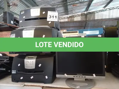 LOTE 311 - 05 IMPRESSORAS LEXMARK E342N E 05 MONITORES MARCAS E MODELOS DIVERSOS PARA RETIRADA DE PEÇAS. (NO ESTADO) ATENÇÃO! FAZER A VISITAÇÃO ANTES DE ARREMATAR, NÃO SABEMOS SE FUNCIONA. LEILÃO NÃO TEM GARANTIA E NEM DEVOLUÇÃO, SUJEITO A POSSÍVEIS AVARIAS VISÍVEIS/OCULTAS E/OU AUSÊNCIA DE COMPONENTES.