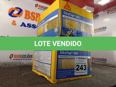LOTE 243 - 02 CAIXAS DE SIKA TOP-100, REVESTIMENTO IMPERMEABILIZANTE SEMI-FLEXIVEL 18KG. (NO ESTADO) ATENÇÃO! FAZER A VISITAÇÃO ANTES DE ARREMATAR, NÃO SABEMOS SE FUNCIONA. LEILÃO NÃO TEM GARANTIA E NEM DEVOLUÇÃO, SUJEITO A POSSÍVEIS AVARIAS VISÍVEIS/OCULTAS E/OU AUSÊNCIA DE COMPONENTES.