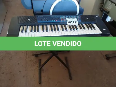 LOTE 497 - 01 TECLADO CASSIO. (NO ESTADO) ATENÇÃO! FAZER A VISITAÇÃO ANTES DE ARREMATAR, NÃO SABEMOS SE FUNCIONA. LEILÃO NÃO TEM GARANTIA E NEM DEVOLUÇÃO, SUJEITO A POSSÍVEIS AVARIAS VISÍVEIS/OCULTAS E/OU AUSÊNCIA DE COMPONENTES.