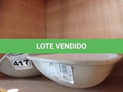 LOTE 417 - 02 CUBAS PARA LAVATÓRIO MARCAS E MODELOS DIVERSOS. (NO ESTADO) ATENÇÃO! FAZER A VISITAÇÃO ANTES DE ARREMATAR, NÃO SABEMOS SE FUNCIONA. LEILÃO NÃO TEM GARANTIA E NEM DEVOLUÇÃO, SUJEITO A POSSÍVEIS AVARIAS VISÍVEIS/OCULTAS E/OU AUSÊNCIA DE COMPONENTES.