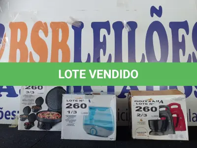 LOTE 260 - 01 – UMIDIFICADOR BRITÂNIA – 01 BATEDEIRA BRITÂNIA – 01 GRILL DUAL BRITÂNIA (NO ESTADO, NÃO SABEMOS SE FUNCIONA. LEILÃO NÃO TEM GARANTIA E NEM DEVOLUÇÃO, SUJEITO A POSSÍVEIS AVARIAS VISÍVEIS/OCULTAS E/OU AUSÊNCIA DE COMPONENTES)