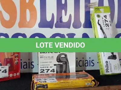 LOTE 274 - 01 – LIQUIDIFICADOR PHILIPS WALITA – 01 ASPIRADOR PHILCO – 01 BATEDEIRA BRITANIA – 01 FOGAREIRO 2 BOCAS (NO ESTADO, NÃO SABEMOS SE FUNCIONA. LEILÃO NÃO TEM GARANTIA E NEM DEVOLUÇÃO, SUJEITO A POSSÍVEIS AVARIAS VISÍVEIS/OCULTAS E/OU AUSÊNCIA DE COMPONENTES)