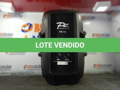 LOTE 305 - 01 CAIXA DE SOM PASSIVA PRO ÁUDIO PX-12 (NO ESTADO) ATENÇÃO! FAZER A VISITAÇÃO ANTES DE ARREMATAR, NÃO SABEMOS SE FUNCIONA. LEILÃO NÃO TEM GARANTIA E NEM DEVOLUÇÃO, SUJEITO A POSSÍVEIS AVARIAS VISÍVEIS/OCULTAS E/OU AUSÊNCIA DE COMPONENTES.