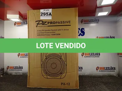 LOTE 295 - 01 CAIXA DE SOM PASSIVA PRO ÁUDIO PX-12 (NO ESTADO) ATENÇÃO! FAZER A VISITAÇÃO ANTES DE ARREMATAR, NÃO SABEMOS SE FUNCIONA. LEILÃO NÃO TEM GARANTIA E NEM DEVOLUÇÃO, SUJEITO A POSSÍVEIS AVARIAS VISÍVEIS/OCULTAS E/OU AUSÊNCIA DE COMPONENTES.