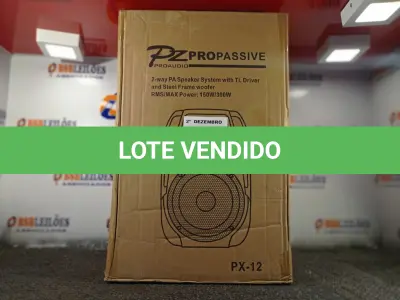 LOTE 305 - 01 CAIXA DE SOM PASSIVA PRO ÁUDIO PX-12 (NO ESTADO) ATENÇÃO! FAZER A VISITAÇÃO ANTES DE ARREMATAR, NÃO SABEMOS SE FUNCIONA. LEILÃO NÃO TEM GARANTIA E NEM DEVOLUÇÃO, SUJEITO A POSSÍVEIS AVARIAS VISÍVEIS/OCULTAS E/OU AUSÊNCIA DE COMPONENTES.