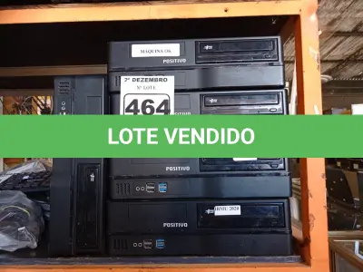 LOTE 464 - 05 CPU’S MARCAS POSITIVO. (NO ESTADO) ATENÇÃO! FAZER A VISITAÇÃO ANTES DE ARREMATAR, NÃO SABEMOS SE FUNCIONA. LEILÃO NÃO TEM GARANTIA E NEM DEVOLUÇÃO, SUJEITO A POSSÍVEIS AVARIAS VISÍVEIS/OCULTAS E/OU AUSÊNCIA DE COMPONENTES.