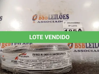 LOTE 185 - 01 ROLO DE CABO FLEXÍVEL 100M 1X2,5MM NA COR CINZA (NOVO). (NO ESTADO) ATENÇÃO! FAZER A VISITAÇÃO ANTES DE ARREMATAR, NÃO SABEMOS SE FUNCIONA. LEILÃO NÃO TEM GARANTIA E NEM DEVOLUÇÃO, SUJEITO A POSSÍVEIS AVARIAS VISÍVEIS/OCULTAS E/OU AUSÊNCIA DE COMPONENTES.