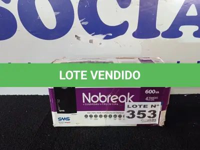 LOTE 353 - 01 - NOBREAK SMS 600VA STATION II (NO ESTADO, NÃO SABEMOS SE FUNCIONA. LEILÃO NÃO TEM GARANTIA E NEM DEVOLUÇÃO, SUJEITO A POSSÍVEIS AVARIAS VISÍVEIS/OCULTAS E/OU AUSÊNCIA DE COMPONENTES)