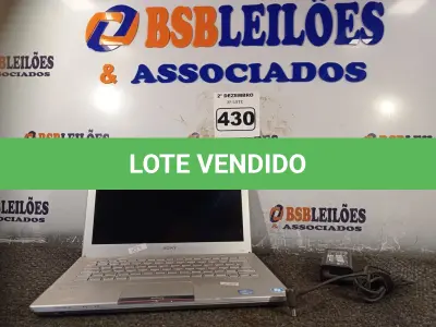 LOTE 430 - 01 NOTEBOOK SONY VAIO I5, 4GB TELA QUEBRADA COM FONTE. (NO ESTADO) ATENÇÃO! FAZER A VISITAÇÃO ANTES DE ARREMATAR, NÃO SABEMOS SE FUNCIONA. LEILÃO NÃO TEM GARANTIA E NEM DEVOLUÇÃO, SUJEITO A POSSÍVEIS AVARIAS VISÍVEIS/OCULTAS E/OU AUSÊNCIA DE COMPONENTES.