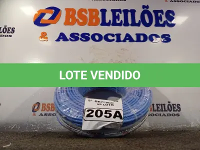 LOTE 205 - 01 ROLO DE CABO FLEXÍVEL 100M 1X10MM NA COR AZUL (NOVO). (NO ESTADO) ATENÇÃO! FAZER A VISITAÇÃO ANTES DE ARREMATAR, NÃO SABEMOS SE FUNCIONA. LEILÃO NÃO TEM GARANTIA E NEM DEVOLUÇÃO, SUJEITO A POSSÍVEIS AVARIAS VISÍVEIS/OCULTAS E/OU AUSÊNCIA DE COMPONENTES.