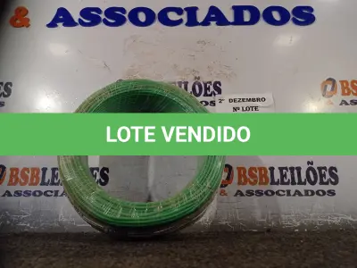 LOTE 275 - 01 ROLO DE CABO FLEXÍVEL 100M 1X2,5MM NA COR VERDE (NOVO). (NO ESTADO) ATENÇÃO! FAZER A VISITAÇÃO ANTES DE ARREMATAR, NÃO SABEMOS SE FUNCIONA. LEILÃO NÃO TEM GARANTIA E NEM DEVOLUÇÃO, SUJEITO A POSSÍVEIS AVARIAS VISÍVEIS/OCULTAS E/OU AUSÊNCIA DE COMPONENTES.