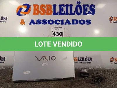LOTE 430 - 01 NOTEBOOK SONY VAIO I5, 4GB TELA QUEBRADA COM FONTE. (NO ESTADO) ATENÇÃO! FAZER A VISITAÇÃO ANTES DE ARREMATAR, NÃO SABEMOS SE FUNCIONA. LEILÃO NÃO TEM GARANTIA E NEM DEVOLUÇÃO, SUJEITO A POSSÍVEIS AVARIAS VISÍVEIS/OCULTAS E/OU AUSÊNCIA DE COMPONENTES.