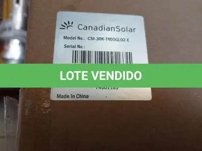 LOTE 409 - 01 INVERSOR CANADIAN TRI 380V CSI-30K-T400GL01-E. (NO ESTADO) ATENÇÃO! FAZER A VISITAÇÃO ANTES DE ARREMATAR, NÃO SABEMOS SE FUNCIONA. LEILÃO NÃO TEM GARANTIA E NEM DEVOLUÇÃO, SUJEITO A POSSÍVEIS AVARIAS VISÍVEIS/OCULTAS E/OU AUSÊNCIA DE COMPONENTES.