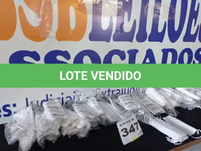 LOTE 347 - 1150 – MASCARAS DESCARTÁVEIS (APROXIMADAMENTE) (NO ESTADO, NÃO SABEMOS SE FUNCIONA. LEILÃO NÃO TEM GARANTIA E NEM DEVOLUÇÃO, SUJEITO A POSSÍVEIS AVARIAS VISÍVEIS/OCULTAS E/OU AUSÊNCIA DE COMPONENTES)