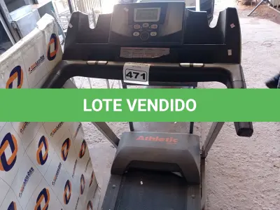 LOTE 471 - 01 ESTEIRA ATLETIC. (NO ESTADO) ATENÇÃO! FAZER A VISITAÇÃO ANTES DE ARREMATAR, NÃO SABEMOS SE FUNCIONA. LEILÃO NÃO TEM GARANTIA E NEM DEVOLUÇÃO, SUJEITO A POSSÍVEIS AVARIAS VISÍVEIS/OCULTAS E/OU AUSÊNCIA DE COMPONENTES.