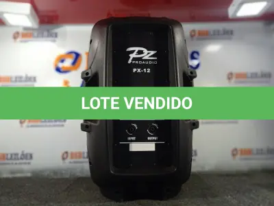 LOTE 315 - 01 CAIXA DE SOM PASSIVA PRO ÁUDIO PX-12 (NO ESTADO) ATENÇÃO! FAZER A VISITAÇÃO ANTES DE ARREMATAR, NÃO SABEMOS SE FUNCIONA. LEILÃO NÃO TEM GARANTIA E NEM DEVOLUÇÃO, SUJEITO A POSSÍVEIS AVARIAS VISÍVEIS/OCULTAS E/OU AUSÊNCIA DE COMPONENTES.