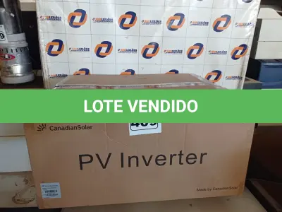 LOTE 409 - 01 INVERSOR CANADIAN TRI 380V CSI-30K-T400GL01-E. (NO ESTADO) ATENÇÃO! FAZER A VISITAÇÃO ANTES DE ARREMATAR, NÃO SABEMOS SE FUNCIONA. LEILÃO NÃO TEM GARANTIA E NEM DEVOLUÇÃO, SUJEITO A POSSÍVEIS AVARIAS VISÍVEIS/OCULTAS E/OU AUSÊNCIA DE COMPONENTES.