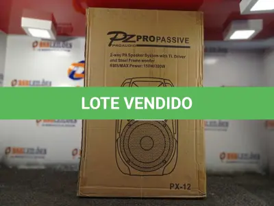 LOTE 310 - 01 CAIXA DE SOM PASSIVA PRO ÁUDIO PX-12 (NO ESTADO) ATENÇÃO! FAZER A VISITAÇÃO ANTES DE ARREMATAR, NÃO SABEMOS SE FUNCIONA. LEILÃO NÃO TEM GARANTIA E NEM DEVOLUÇÃO, SUJEITO A POSSÍVEIS AVARIAS VISÍVEIS/OCULTAS E/OU AUSÊNCIA DE COMPONENTES.