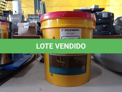 LOTE 274 - 01 BALDE DE SIKANOL ALVENARIA, ADITIVO PLASTIFICANTE PARA ARGAMASSA DE ASSENTAMENTO E REBOCO 18L. (NO ESTADO) ATENÇÃO! FAZER A VISITAÇÃO ANTES DE ARREMATAR, NÃO SABEMOS SE FUNCIONA. LEILÃO NÃO TEM GARANTIA E NEM DEVOLUÇÃO, SUJEITO A POSSÍVEIS AVARIAS VISÍVEIS/OCULTAS E/OU AUSÊNCIA DE COMPONENTES.
