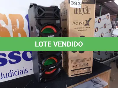 LOTE 393 - 01 - CAIXA AMPLIFICADA AMVOX ACA 1002 TROVÃO, BLUETOOTH (NO ESTADO, NÃO SABEMOS SE FUNCIONA. LEILÃO NÃO TEM GARANTIA E NEM DEVOLUÇÃO, SUJEITO A POSSÍVEIS AVARIAS VISÍVEIS/OCULTAS E/OU AUSÊNCIA DE COMPONENTES)