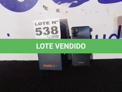LOTE 538 - 01 - SMARTPHONE MOTOROLA MOTO E22 XT2239-10, 128GB, 4GB (NO ESTADO, NÃO SABEMOS SE FUNCIONA. LEILÃO NÃO TEM GARANTIA E NEM DEVOLUÇÃO, SUJEITO A POSSÍVEIS AVARIAS VISÍVEIS/OCULTAS E/OU AUSÊNCIA DE COMPONENTES)