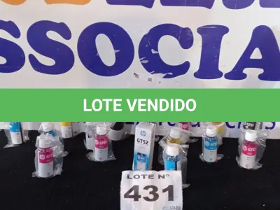 LOTE 431 - 16 - GARRAFAS DE TINTA HP (NO ESTADO, NÃO SABEMOS SE FUNCIONA. LEILÃO NÃO TEM GARANTIA E NEM DEVOLUÇÃO, SUJEITO A POSSÍVEIS AVARIAS VISÍVEIS/OCULTAS E/OU AUSÊNCIA DE COMPONENTES)