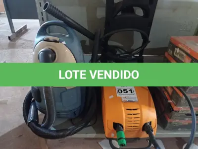 LOTE 051 - 01 ASPIRADOR DE PÓ E 01 LAVADORA DE ALTA PRESSÃO MARCAS ELECTROLUX 220V. (NO ESTADO) ATENÇÃO! FAZER A VISITAÇÃO ANTES DE ARREMATAR, NÃO SABEMOS SE FUNCIONA. LEILÃO NÃO TEM GARANTIA E NEM DEVOLUÇÃO, SUJEITO A POSSÍVEIS AVARIAS VISÍVEIS/OCULTAS E/OU AUSÊNCIA DE COMPONENTES.
