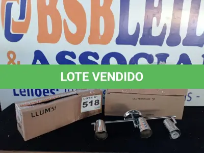 LOTE 518 - 03 - TRILHOS DE SOBREPOR LLUM NEW SHORT DIRECIONÁVEL 3XE27 (NO ESTADO, NÃO SABEMOS SE FUNCIONA. LEILÃO NÃO TEM GARANTIA E NEM DEVOLUÇÃO, SUJEITO A POSSÍVEIS AVARIAS VISÍVEIS/OCULTAS E/OU AUSÊNCIA DE COMPONENTES)