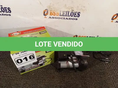 LOTE 016 - 01 COMPRESSOR DE AR PORTÁTIL 12V 150PSI. (NO ESTADO) ATENÇÃO! FAZER A VISITAÇÃO ANTES DE ARREMATAR, NÃO SABEMOS SE FUNCIONA. LEILÃO NÃO TEM GARANTIA E NEM DEVOLUÇÃO, SUJEITO A POSSÍVEIS AVARIAS VISÍVEIS/OCULTAS E/OU AUSÊNCIA DE COMPONENTES.