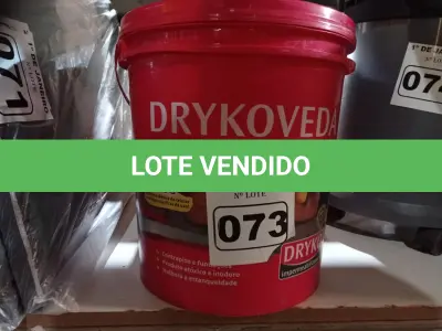 LOTE 073 - 01 BALDE DE DRYKOVEDA, ADITIVO IMPERMEABILIZANTE PARA ARGAMASSA E CONCRETO. (NO ESTADO) ATENÇÃO! FAZER A VISITAÇÃO ANTES DE ARREMATAR, NÃO SABEMOS SE FUNCIONA. LEILÃO NÃO TEM GARANTIA E NEM DEVOLUÇÃO, SUJEITO A POSSÍVEIS AVARIAS VISÍVEIS/OCULTAS E/OU AUSÊNCIA DE COMPONENTES.