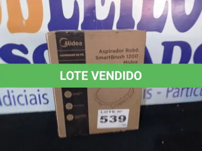 LOTE 539 - 01 - ASPIRADOR ROBÔ SMARTBRUSH 1200 MIDEA BRANCO (NO ESTADO, NÃO SABEMOS SE FUNCIONA. LEILÃO NÃO TEM GARANTIA E NEM DEVOLUÇÃO, SUJEITO A POSSÍVEIS AVARIAS VISÍVEIS/OCULTAS E/OU AUSÊNCIA DE COMPONENTES)