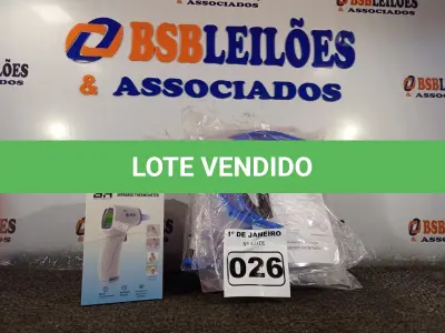 LOTE 026 - 10 MÁSCARAS DE PROTEÇÃO E 04 TERMÔMETROS INFRAVERMELHO. (NO ESTADO) ATENÇÃO! FAZER A VISITAÇÃO ANTES DE ARREMATAR, NÃO SABEMOS SE FUNCIONA. LEILÃO NÃO TEM GARANTIA E NEM DEVOLUÇÃO, SUJEITO A POSSÍVEIS AVARIAS VISÍVEIS/OCULTAS E/OU AUSÊNCIA DE COMPONENTES.