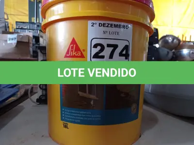 LOTE 274 - 01 BALDE DE SIKANOL ALVENARIA, ADITIVO PLASTIFICANTE PARA ARGAMASSA DE ASSENTAMENTO E REBOCO 18L. (NO ESTADO) ATENÇÃO! FAZER A VISITAÇÃO ANTES DE ARREMATAR, NÃO SABEMOS SE FUNCIONA. LEILÃO NÃO TEM GARANTIA E NEM DEVOLUÇÃO, SUJEITO A POSSÍVEIS AVARIAS VISÍVEIS/OCULTAS E/OU AUSÊNCIA DE COMPONENTES.
