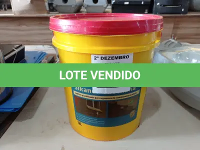 LOTE 274 - 01 BALDE DE SIKANOL ALVENARIA, ADITIVO PLASTIFICANTE PARA ARGAMASSA DE ASSENTAMENTO E REBOCO 18L. (NO ESTADO) ATENÇÃO! FAZER A VISITAÇÃO ANTES DE ARREMATAR, NÃO SABEMOS SE FUNCIONA. LEILÃO NÃO TEM GARANTIA E NEM DEVOLUÇÃO, SUJEITO A POSSÍVEIS AVARIAS VISÍVEIS/OCULTAS E/OU AUSÊNCIA DE COMPONENTES.