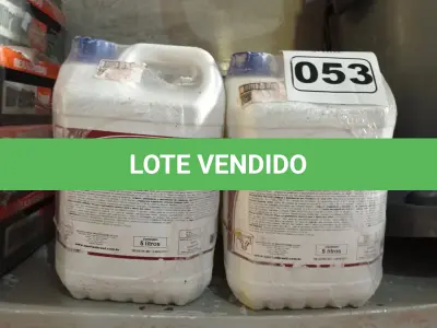 LOTE 053 - 20 LITROS DE CLOROCLEAN, LIMPADOR DESINFETANTE CLORADO PARA INDÚSTRIAS ALIMENTÍCIAS E AFINS. (NO ESTADO) ATENÇÃO! FAZER A VISITAÇÃO ANTES DE ARREMATAR, NÃO SABEMOS SE FUNCIONA. LEILÃO NÃO TEM GARANTIA E NEM DEVOLUÇÃO, SUJEITO A POSSÍVEIS AVARIAS VISÍVEIS/OCULTAS E/OU AUSÊNCIA DE COMPONENTES.