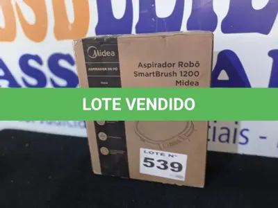 LOTE 539 - 01 - ASPIRADOR ROBÔ SMARTBRUSH 1200 MIDEA BRANCO (NO ESTADO, NÃO SABEMOS SE FUNCIONA. LEILÃO NÃO TEM GARANTIA E NEM DEVOLUÇÃO, SUJEITO A POSSÍVEIS AVARIAS VISÍVEIS/OCULTAS E/OU AUSÊNCIA DE COMPONENTES)