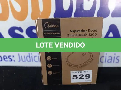 LOTE 529 - 01 - ASPIRADOR ROBÔ SMARTBRUSH 1200 MIDEA BRANCO (NO ESTADO, NÃO SABEMOS SE FUNCIONA. LEILÃO NÃO TEM GARANTIA E NEM DEVOLUÇÃO, SUJEITO A POSSÍVEIS AVARIAS VISÍVEIS/OCULTAS E/OU AUSÊNCIA DE COMPONENTES)