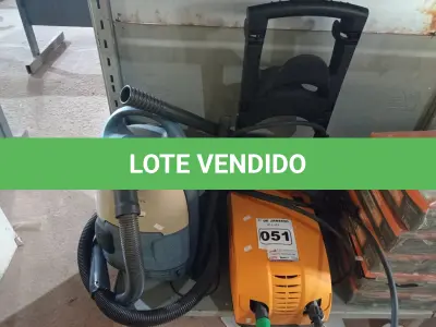 LOTE 051 - 01 ASPIRADOR DE PÓ E 01 LAVADORA DE ALTA PRESSÃO MARCAS ELECTROLUX 220V. (NO ESTADO) ATENÇÃO! FAZER A VISITAÇÃO ANTES DE ARREMATAR, NÃO SABEMOS SE FUNCIONA. LEILÃO NÃO TEM GARANTIA E NEM DEVOLUÇÃO, SUJEITO A POSSÍVEIS AVARIAS VISÍVEIS/OCULTAS E/OU AUSÊNCIA DE COMPONENTES.