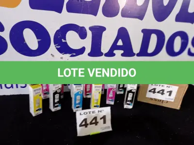 LOTE 441 - 13 - GARRAFAS DE TINTA EPSON (NO ESTADO, NÃO SABEMOS SE FUNCIONA. LEILÃO NÃO TEM GARANTIA E NEM DEVOLUÇÃO, SUJEITO A POSSÍVEIS AVARIAS VISÍVEIS/OCULTAS E/OU AUSÊNCIA DE COMPONENTES)