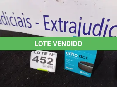LOTE 452 - 01 - ALEXA AMAZON ECHO DOT 3 (NO ESTADO, NÃO SABEMOS SE FUNCIONA. LEILÃO NÃO TEM GARANTIA E NEM DEVOLUÇÃO, SUJEITO A POSSÍVEIS AVARIAS VISÍVEIS/OCULTAS E/OU AUSÊNCIA DE COMPONENTES)