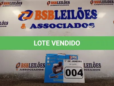 LOTE 004 - 01 COMPRESSOR DE AR PORTÁTIL 12V. (NO ESTADO) ATENÇÃO! FAZER A VISITAÇÃO ANTES DE ARREMATAR, NÃO SABEMOS SE FUNCIONA. LEILÃO NÃO TEM GARANTIA E NEM DEVOLUÇÃO, SUJEITO A POSSÍVEIS AVARIAS VISÍVEIS/OCULTAS E/OU AUSÊNCIA DE COMPONENTES.