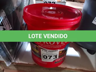 LOTE 073 - 01 BALDE DE DRYKOVEDA, ADITIVO IMPERMEABILIZANTE PARA ARGAMASSA E CONCRETO. (NO ESTADO) ATENÇÃO! FAZER A VISITAÇÃO ANTES DE ARREMATAR, NÃO SABEMOS SE FUNCIONA. LEILÃO NÃO TEM GARANTIA E NEM DEVOLUÇÃO, SUJEITO A POSSÍVEIS AVARIAS VISÍVEIS/OCULTAS E/OU AUSÊNCIA DE COMPONENTES.