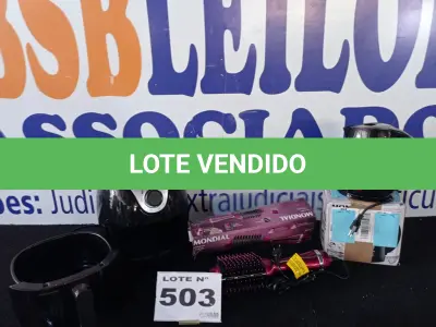LOTE 503 - 01 - AIR FRYER MULTILASER – 01 ESCOVA SECADORA MONDIAL – CHALEIRA ELÉTRICA MONDIAL (NO ESTADO, NÃO SABEMOS SE FUNCIONA. LEILÃO NÃO TEM GARANTIA E NEM DEVOLUÇÃO, SUJEITO A POSSÍVEIS AVARIAS VISÍVEIS/OCULTAS E/OU AUSÊNCIA DE COMPONENTES)