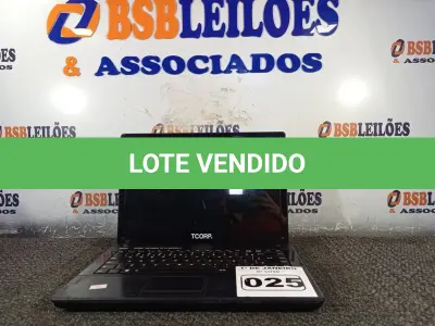 LOTE 025 - 01 NOTEBOOK MARCA TCORP. (NO ESTADO) ATENÇÃO! FAZER A VISITAÇÃO ANTES DE ARREMATAR, NÃO SABEMOS SE FUNCIONA. LEILÃO NÃO TEM GARANTIA E NEM DEVOLUÇÃO, SUJEITO A POSSÍVEIS AVARIAS VISÍVEIS/OCULTAS E/OU AUSÊNCIA DE COMPONENTES.