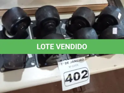LOTE 402 - 08 ROLDANAS. (NO ESTADO) ATENÇÃO! FAZER A VISITAÇÃO ANTES DE ARREMATAR, NÃO SABEMOS SE FUNCIONA. LEILÃO NÃO TEM GARANTIA E NEM DEVOLUÇÃO, SUJEITO A POSSÍVEIS AVARIAS VISÍVEIS/OCULTAS E/OU AUSÊNCIA DE COMPONENTES.