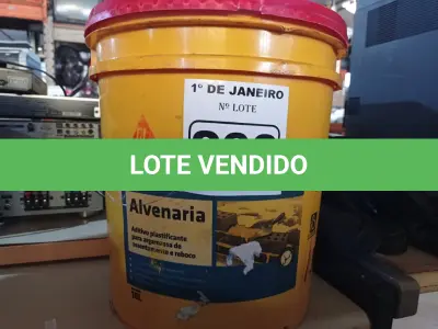 LOTE 233 - 01 BALDE DE SIKANOL ALVENARIA, ADITIVO PLASTIFICANTE PARA ARGAMASSA DE ASSENTAMENTO E REBOCO 18L. (NO ESTADO) ATENÇÃO! FAZER A VISITAÇÃO ANTES DE ARREMATAR, NÃO SABEMOS SE FUNCIONA. LEILÃO NÃO TEM GARANTIA E NEM DEVOLUÇÃO, SUJEITO A POSSÍVEIS AVARIAS VISÍVEIS/OCULTAS E/OU AUSÊNCIA DE COMPONENTES.