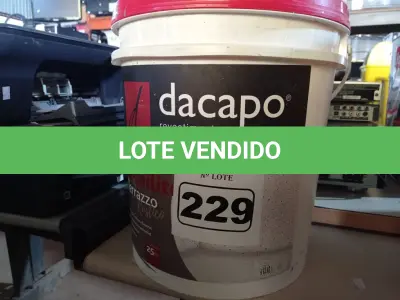 LOTE 229 - 01 BALDE DE GRANILITE RUSTICO DACAPÓ 25KG. (NO ESTADO) ATENÇÃO! FAZER A VISITAÇÃO ANTES DE ARREMATAR, NÃO SABEMOS SE FUNCIONA. LEILÃO NÃO TEM GARANTIA E NEM DEVOLUÇÃO, SUJEITO A POSSÍVEIS AVARIAS VISÍVEIS/OCULTAS E/OU AUSÊNCIA DE COMPONENTES.