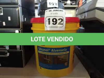 LOTE 192 - 01 BALDE DE SIKANOL ALVENARIA, ADITIVO PLASTIFICANTE PARA ARGAMASSA DE ASSENTAMENTO E REBOCO 18L. (NO ESTADO) ATENÇÃO! FAZER A VISITAÇÃO ANTES DE ARREMATAR, NÃO SABEMOS SE FUNCIONA. LEILÃO NÃO TEM GARANTIA E NEM DEVOLUÇÃO, SUJEITO A POSSÍVEIS AVARIAS VISÍVEIS/OCULTAS E/OU AUSÊNCIA DE COMPONENTES.